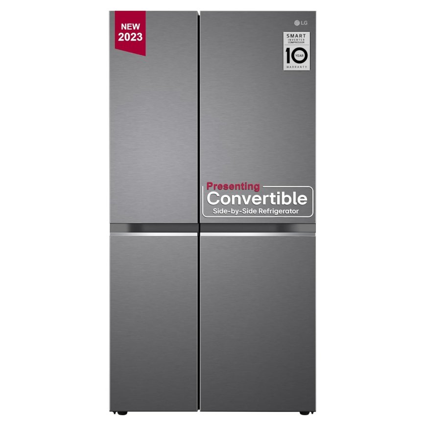 LG 650 L Frost Free Inverter Side By Side Refrigerator (Dazzle Steel) At just Rs. 72,990 [MRP 1,22,999]