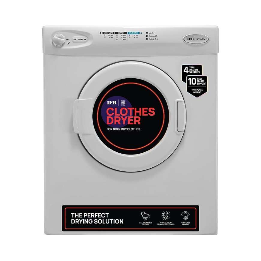 IFB 5.5 kg Front Load Fully Automatic Dryer (White) At just Rs. 19,490 [MRP 22,690]