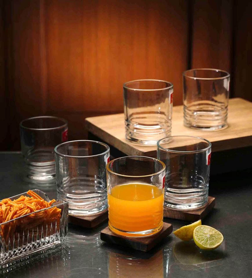 Ringer Shaped 220 ml Transparent Glasses (Set Of 6) At just Rs. 249 [MRP 799]