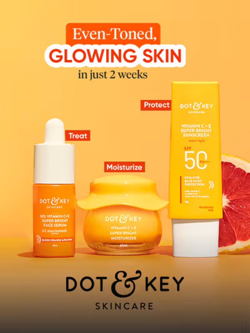 Up to 25% off + Free Facewash on Rs. 549 on Dot & Key products