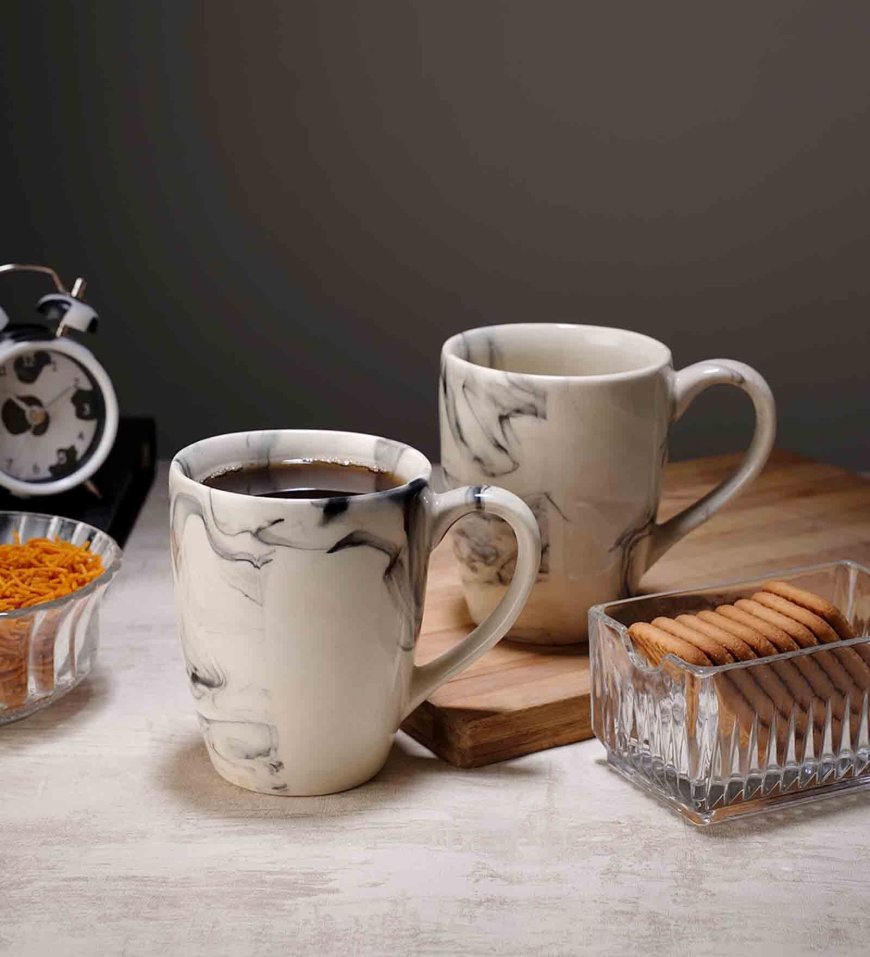 White Ceramic 350 ml Coffee Mug (Set Of 2 ) At just Rs. 179 [MRP 799]