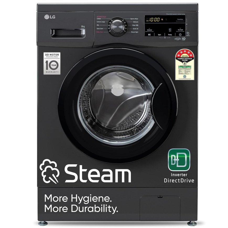 LG 8 kg 5 Star Steam Fully Automatic Front Load Washing Machine At just Rs. 33,990 [MRP 47,990]