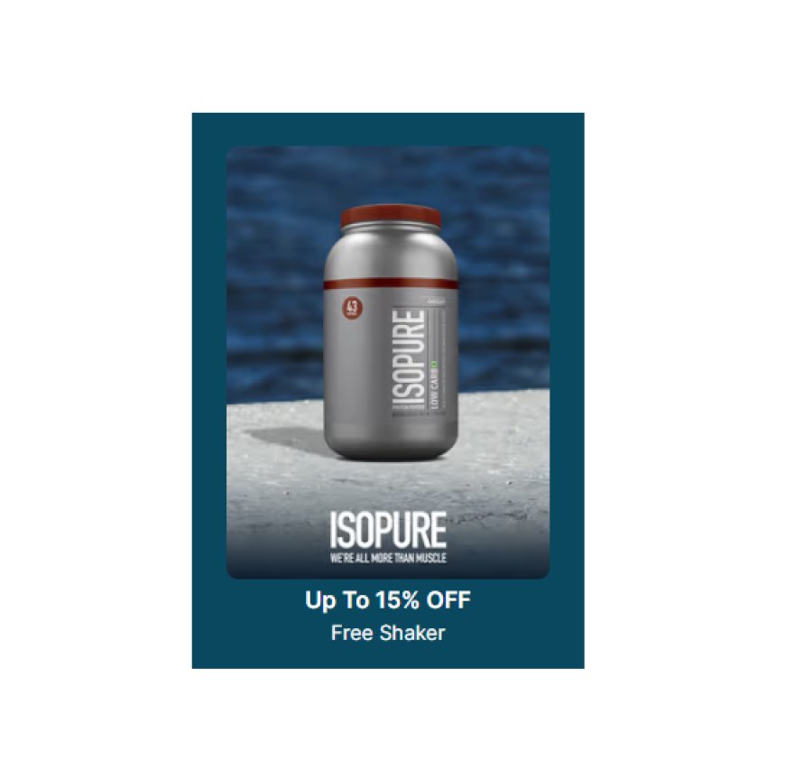 Up to 15% off + Free Shaker on Isopure products