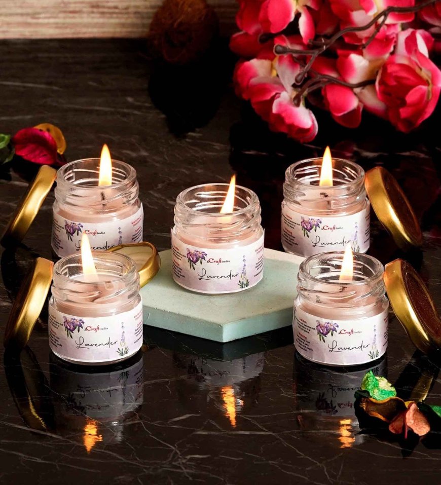 Lavender Pink Wax Scented Candles (Set of 5) At just Rs. 139 [MRP 749]