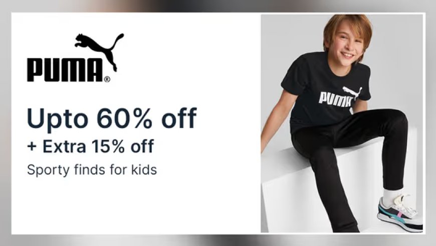 Up to 60% off + Extra 15% off on Puma Kids Brand