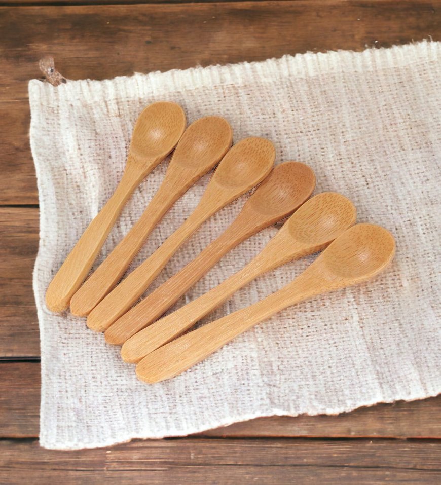 Ernesto Brown Handcrafted Bamboo Wood Spoons (Set of 6) At just Rs. 99 [MRP 500]