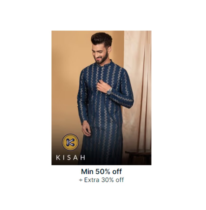 Minimum 50% off + Extra 30% off on Kisah Brand