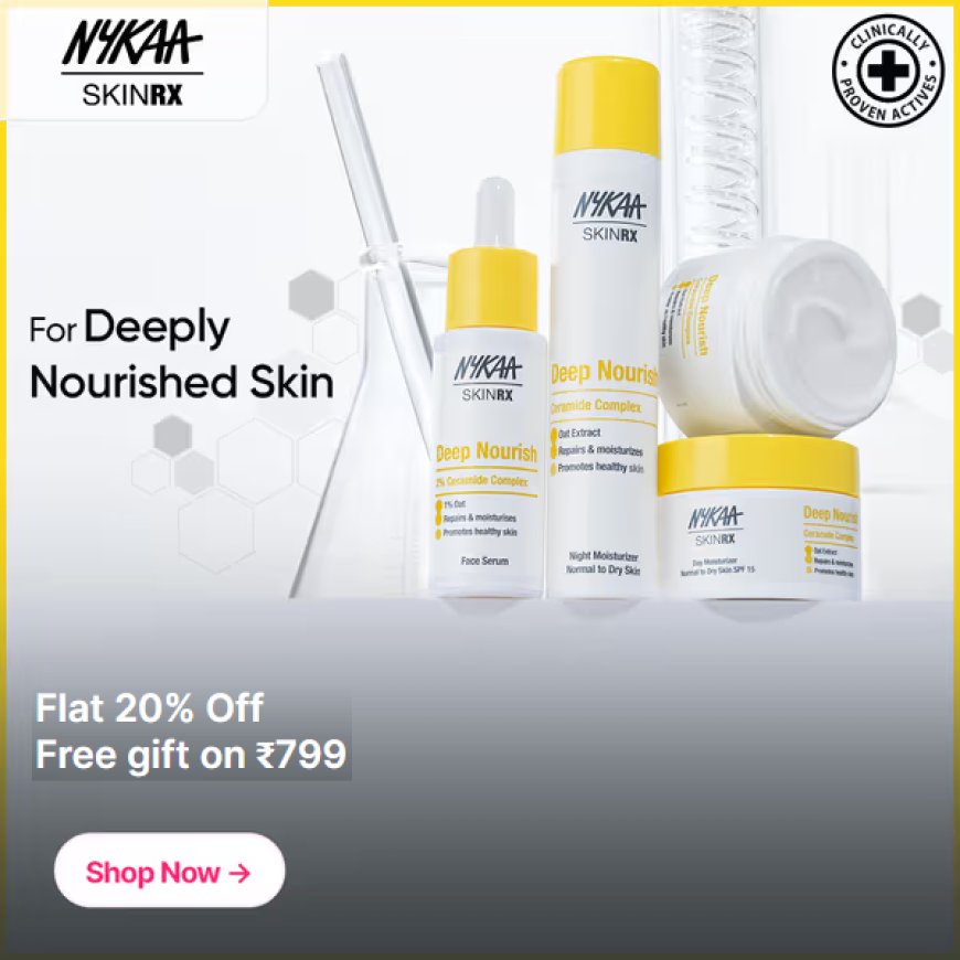 Flat 20% off + Free Gift on Rs. 799 on NykaaSkinRX products