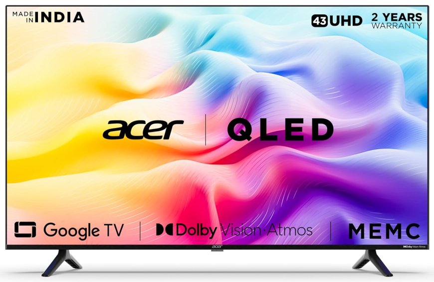 Acer 109 cm (43 inch) V Series 4K Ultra HD Smart QLED Google TV At just Rs. 27,999 [MRP 54,999]