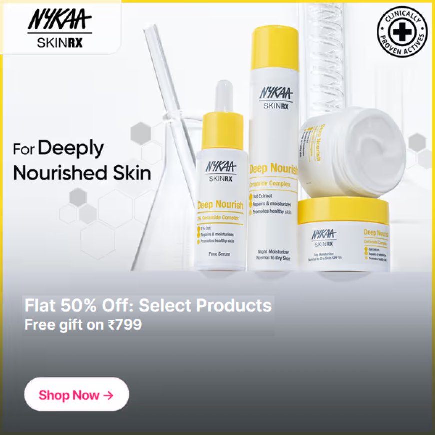 Flat 50% off + Free Gift on Rs. 799 on Nykaa SkinRX products