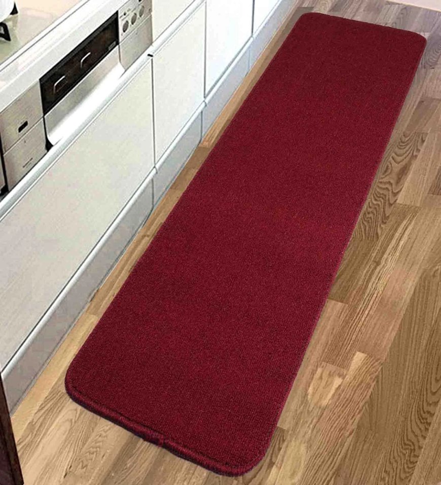 Maroon Polyester 47 x 18 Inch Machine Made Floor Runner At just Rs. 229 [MRP 849]