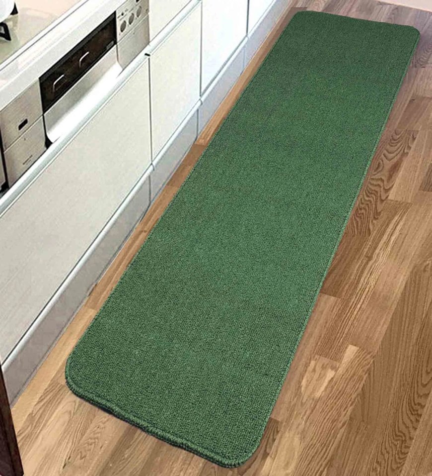 Green Polyester 47 x 18 Inch Machine Made Floor Runner At just Rs. 239 [MRP 999]