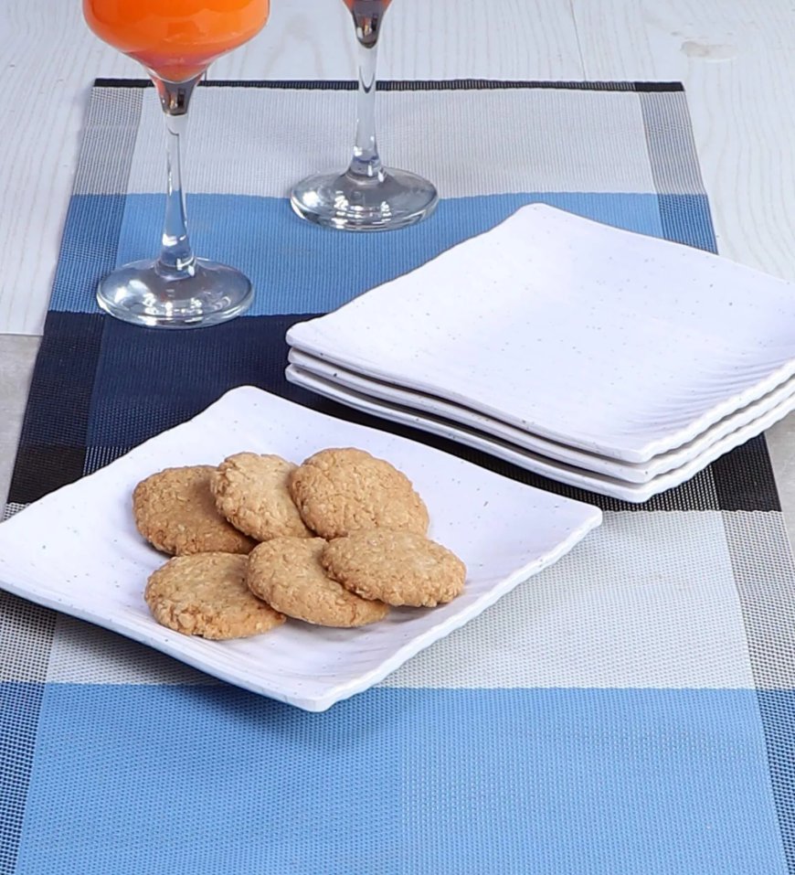 Rectangle White 7 Inch Melamine Appetizer Platter (Set of 4) At just Rs. 199 [MRP 839]