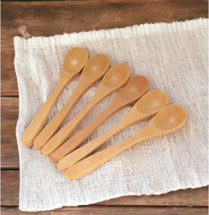 Ernesto Brown Handcrafted Bamboo Wood Spoons (Set of 6) At just Rs. 99 [MRP 500]