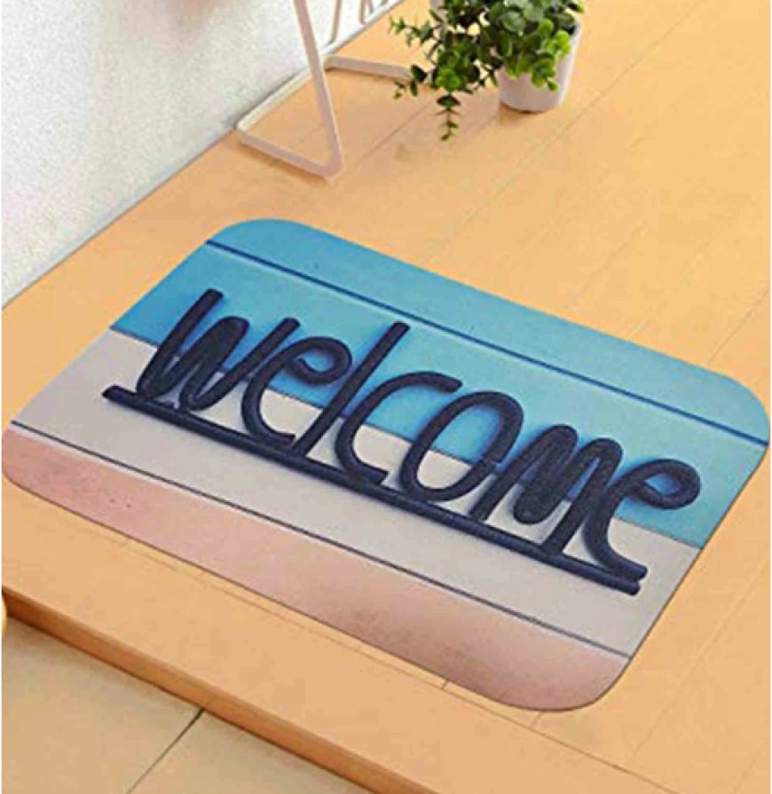 Multicolor Slogan Polyester 23 x 15 Inch Anti Skid Door Mat At just Rs. 139 [MRP 699]