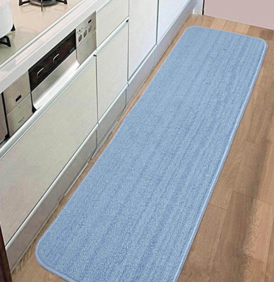 Blue Polyester 47 x 18 Inch Machine Made Floor Runner At just Rs. 239 [MRP 999]