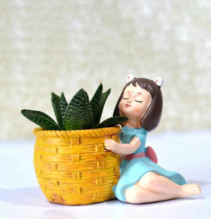 Baby Girl Creative Succulent Multicolour Polyresin Desk Pot At just Rs. 139 [MRP 599]