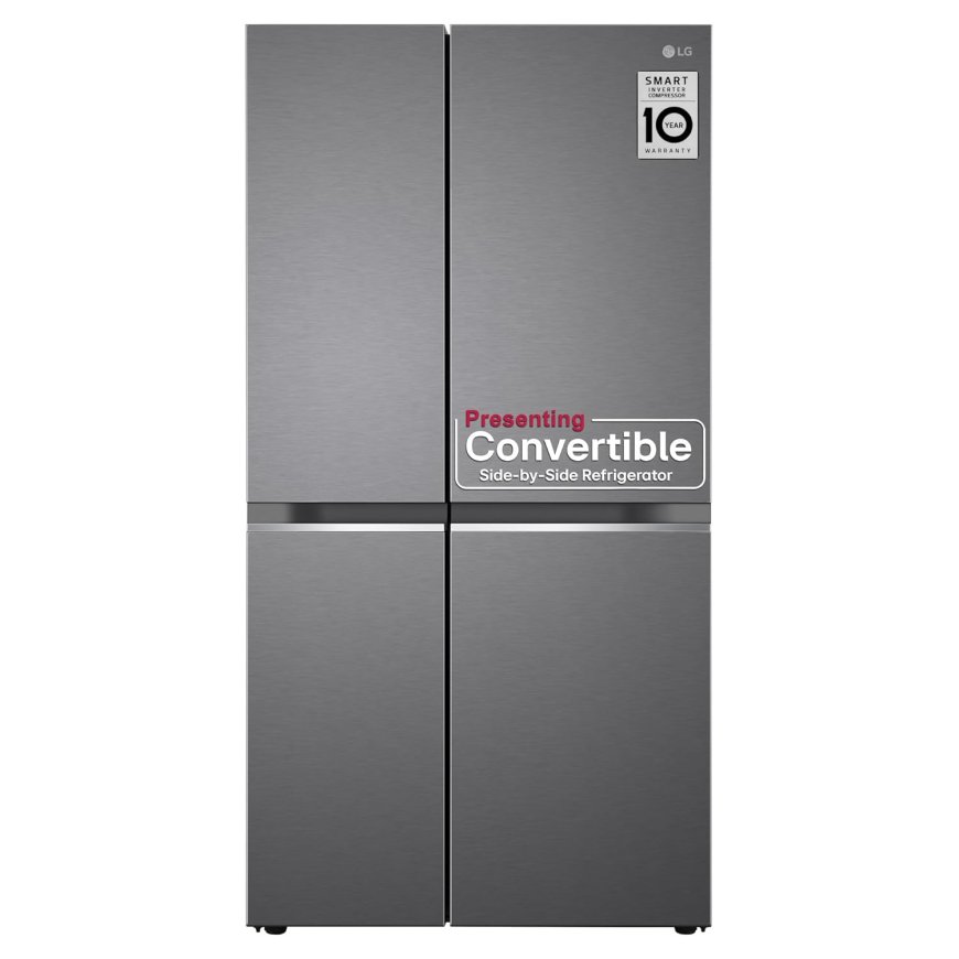 LG 650 L Frost Free Inverter Side By Side Refrigerator (Dazzle Steel) At just Rs. 75,990 [MRP 1,22,999]