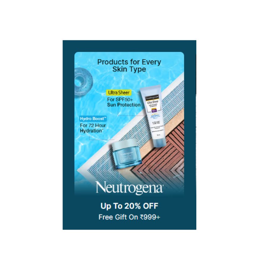 Up to 20% off + Free Gift on Rs. 999+ on Neutrogena products