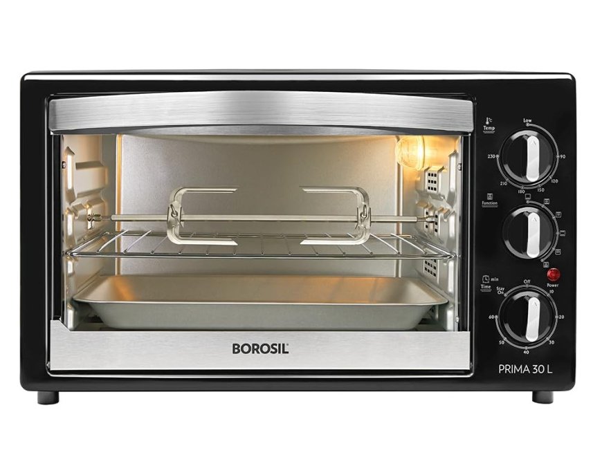 Borosil Prima 30 L Oven Toaster & Grill (Chrome Grey) At just Rs. 8249 [MRP 12,990]