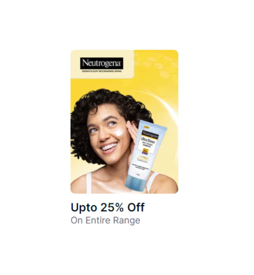 Up to 25% off on Neutrogena products