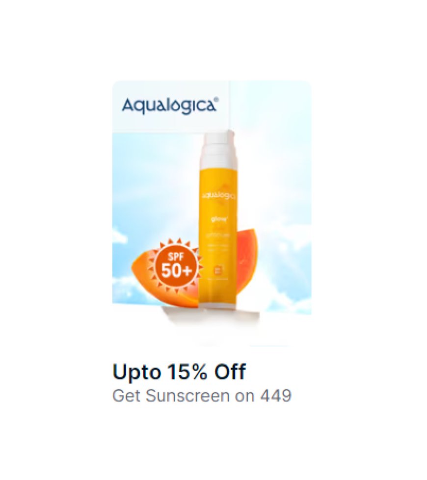 Up to 15% off + Free Sunscreen on Rs. 449 on Aqualogica products