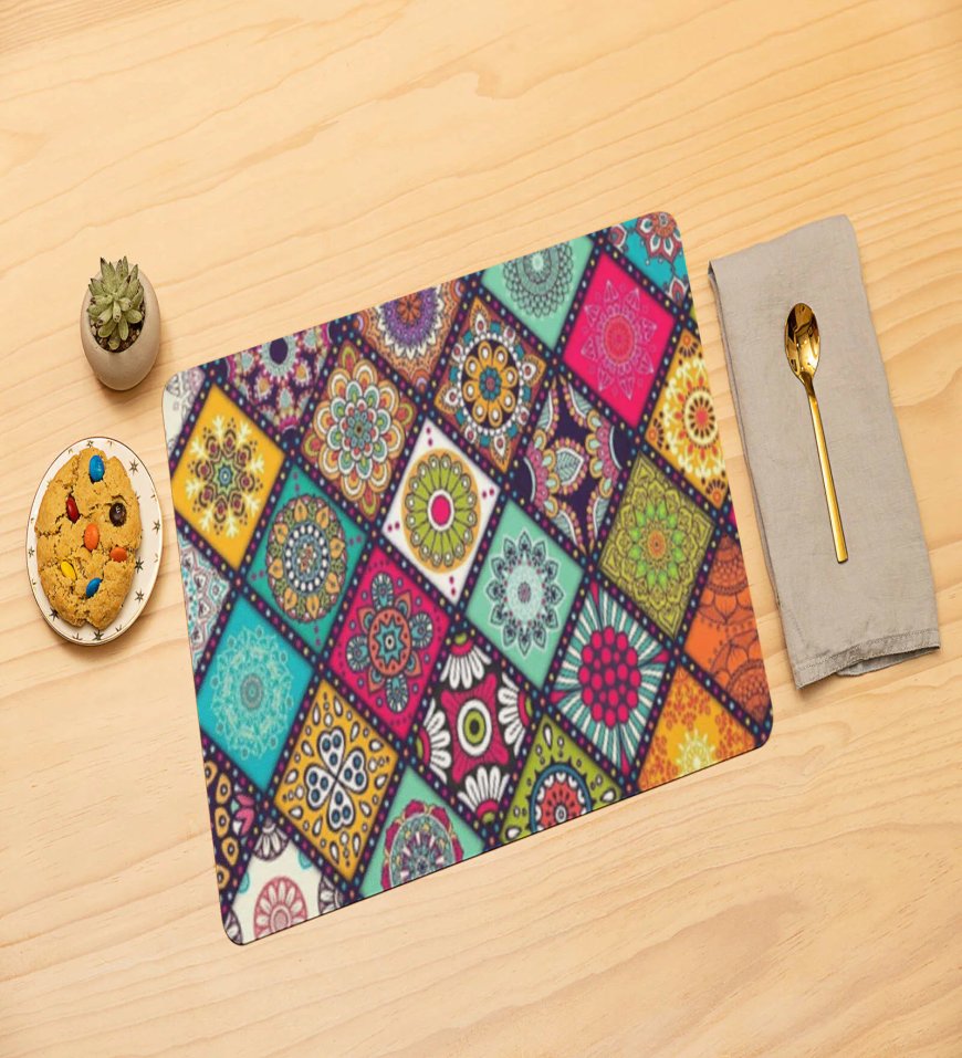 Ethnic motif Multicolor (12 x 16) PVC Placemats (Set of 6) At just Rs. 199 [MRP 799]