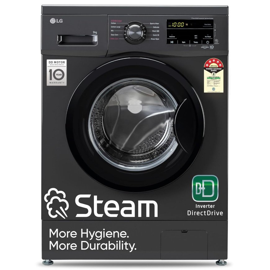 LG 9 Kg 5 Star Inverter Fully-Automatic Front Load Washing Machine At just Rs. 37,990 [MRP 49,990]