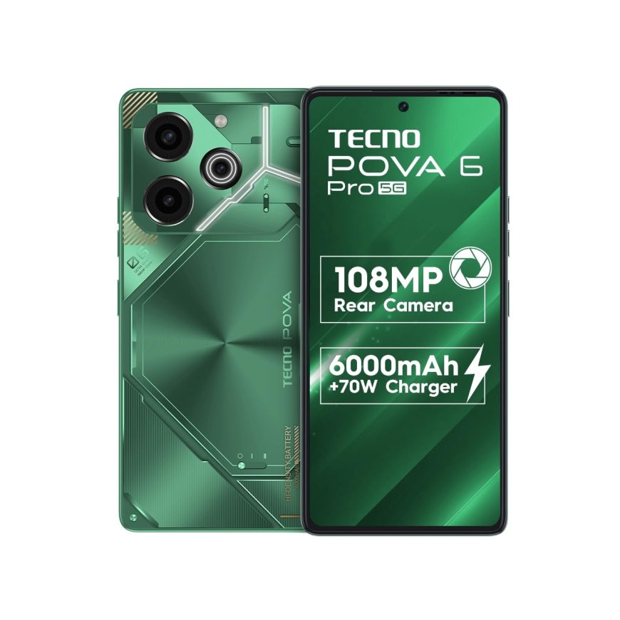 TECNO POVA 6 PRO 5G (Comet Green, 8GB RAM, 256GB Storage) At just Rs. 19,999 [MRP 22,999]