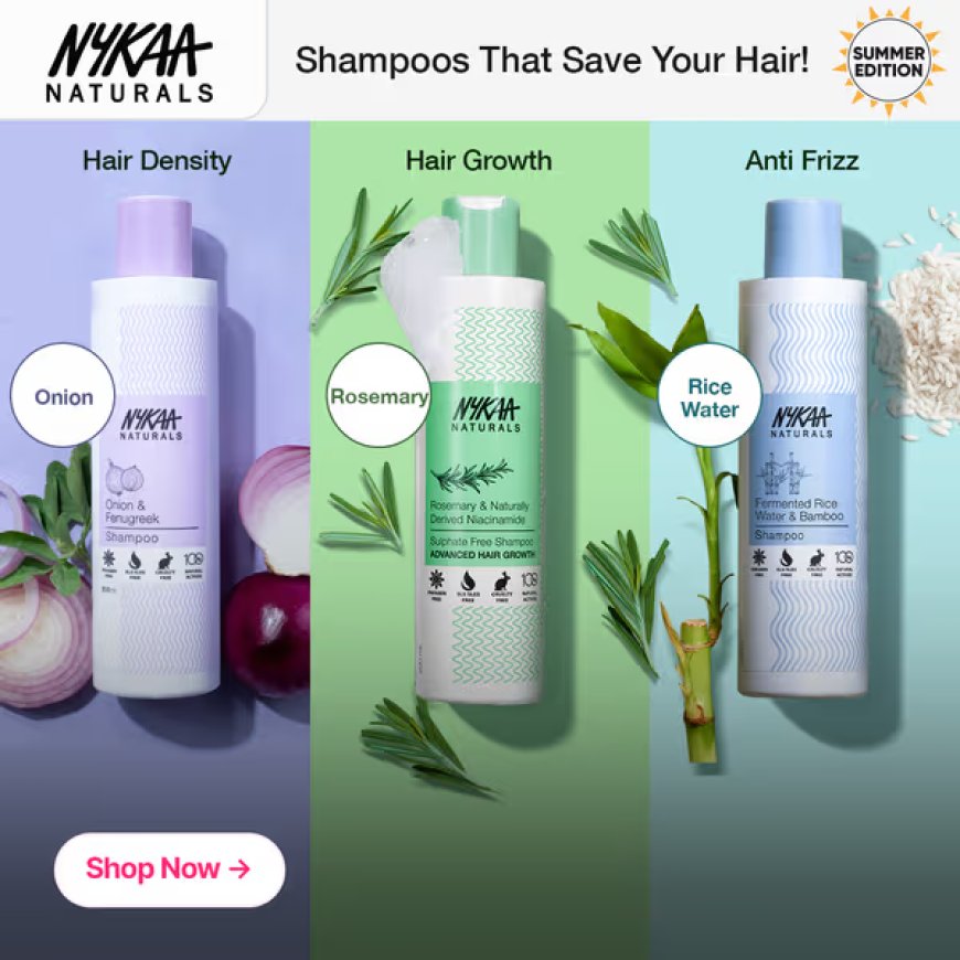 Up to 50% off + Free Mini Shampoo on Rs. 399 on Nykaa Naturals products