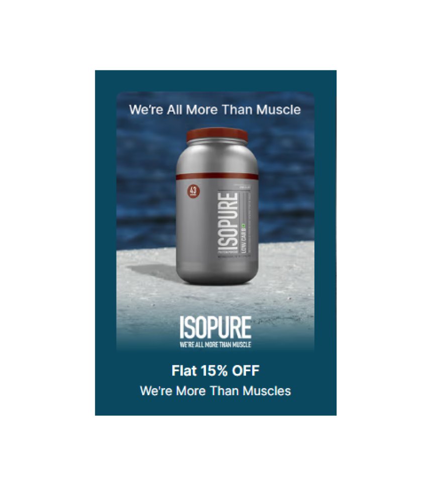 Flat 15% off on Isopure products