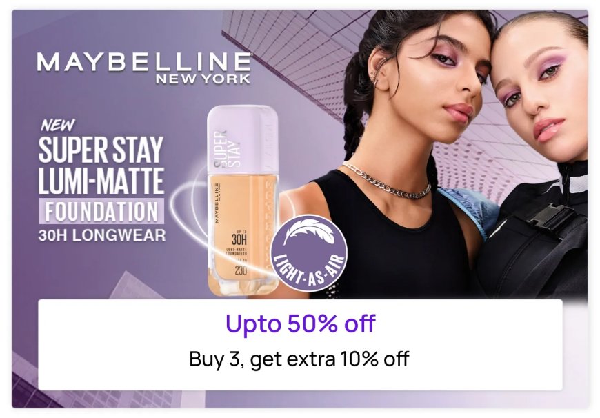 Up to 50% off on Maybelline products