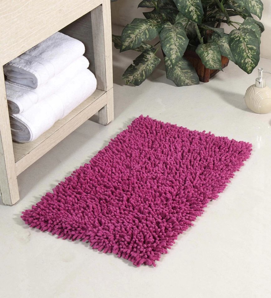 Purple Solid Cotton 24x16 Inch Max Absorbant Bath Mat At just Rs. 1 [MRP 349]