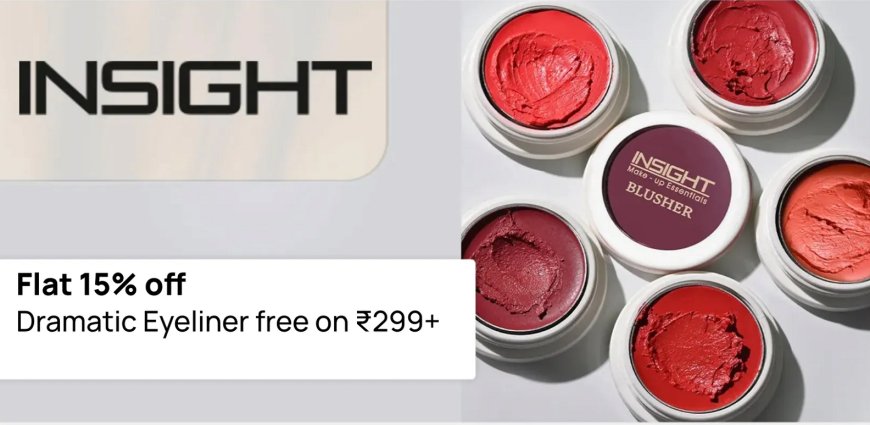 Flat 15% off + Free Eyeliner on Rs. 299+ on Insight products