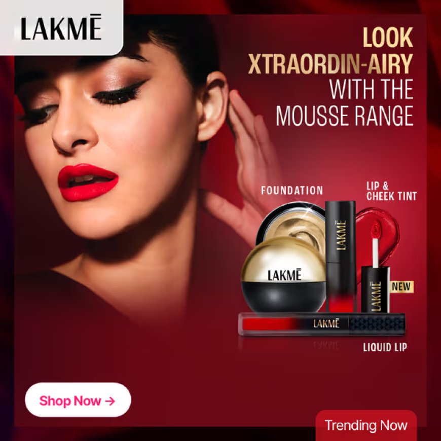 Flat 50% off + Free Lipstick on Rs. 599 on Lakme products