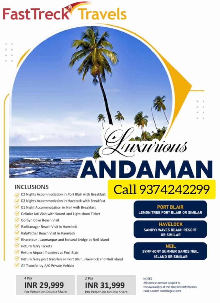 Luxurious Andaman 5 Night/6 Days Tour Package Starting At just Rs. 29,999 per person