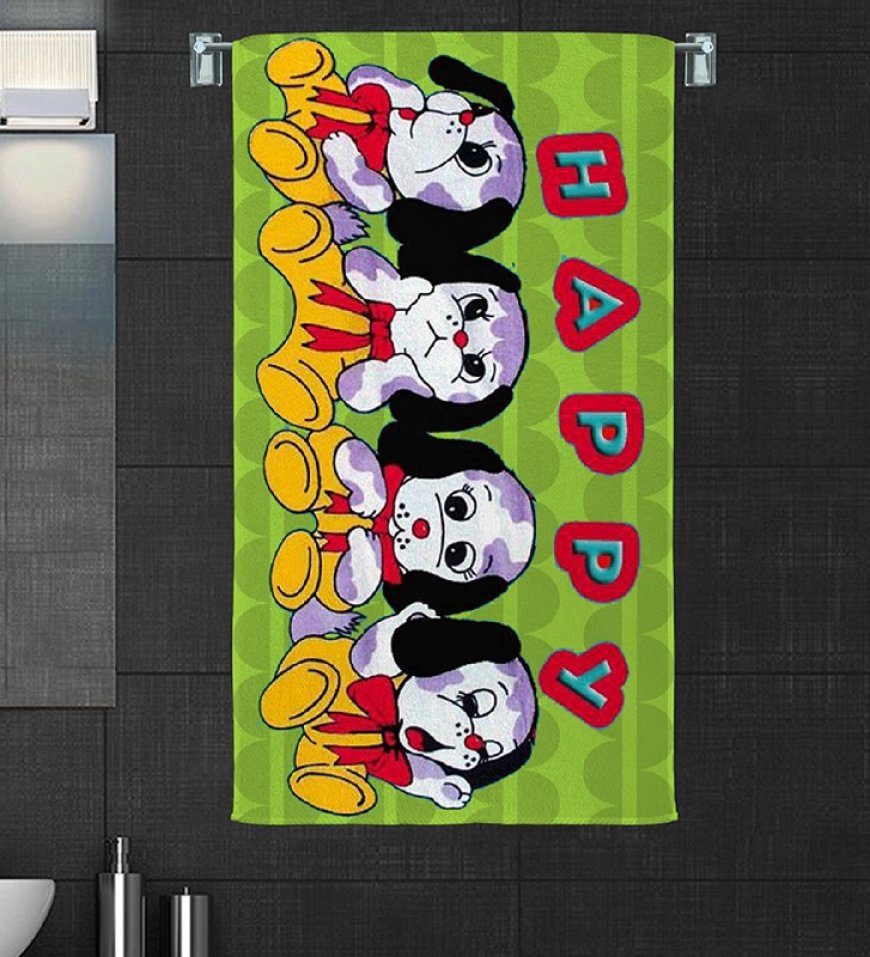 Multicolor Happy Puppy Kids Bath Towel At just Rs. 149 [MRP 275]