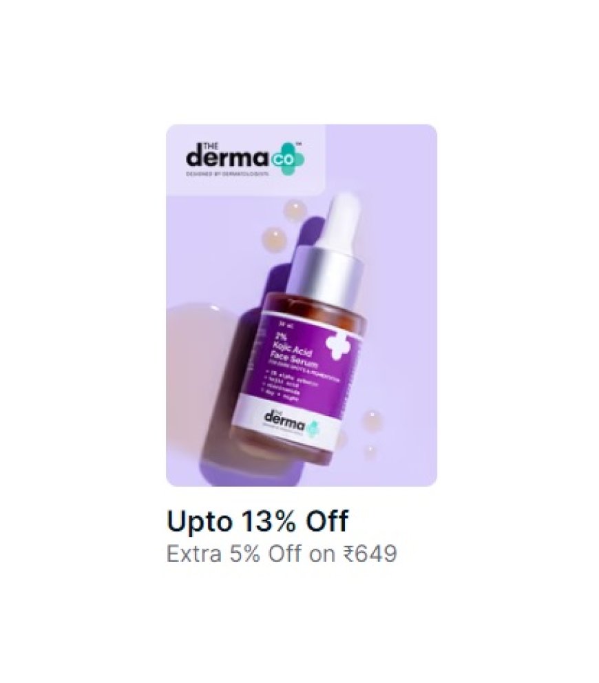 Up to 13% off + Extra 5% off on Rs. 649 on The Derma Co. products