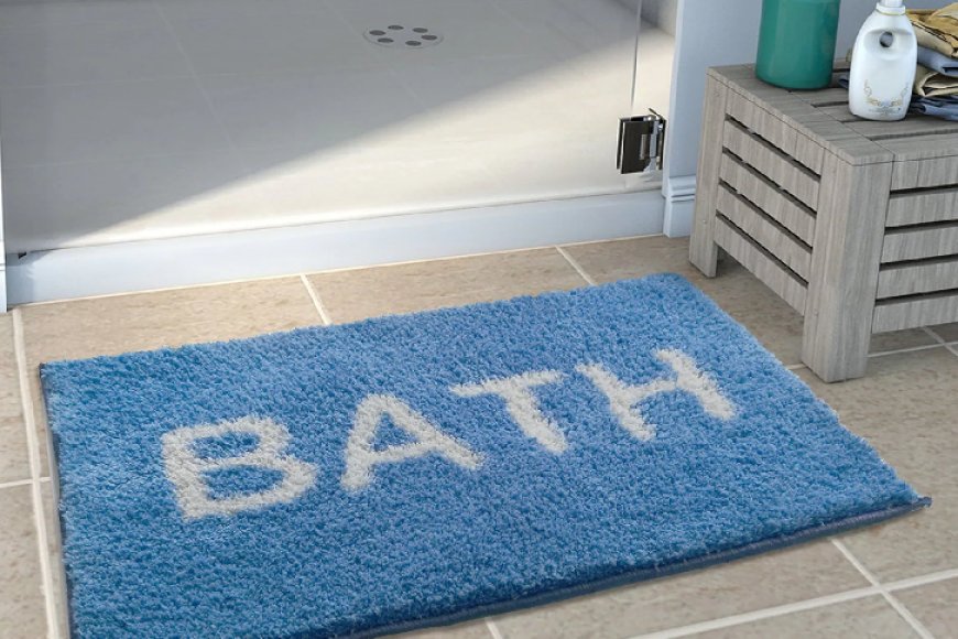 Blue Slogan Polyester 22x15 Inch AntiSkid Bath Mat At just Rs. 149 [MRP 599]