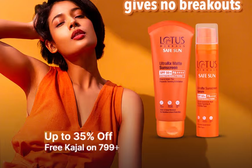 Up to 35% off + Free Kajal on Rs. 799+ on Lotus Herbals products