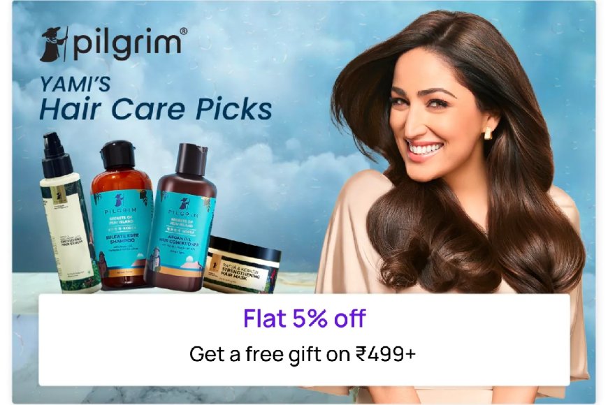 Flat 5% off + Free Gift on Rs. 499+ on Pilgrim products