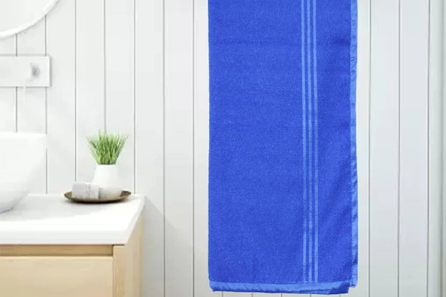 Blue Microfiber Solid 275 GSM Bath Towel At just Rs. 159 [MRP 599]