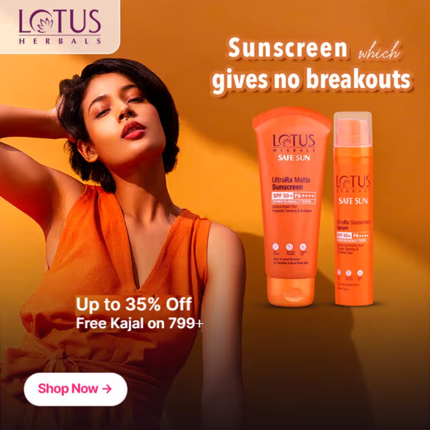 Up to 35% off + Free Kajal on Rs. 799+ on Lotus Herbals products