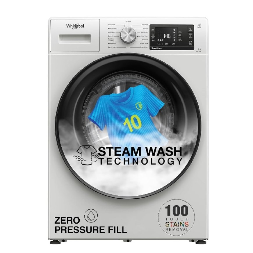 Whirlpool 8 Kg Steam Technology Inverter Front Load Washing Machine At just Rs. 30,990 [MRP 39,600]