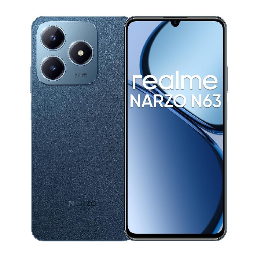 Realme Narzo N63 (Leather Blue, 4GB RAM, 128GB Storage) At just Rs. 10,999 [MRP 8999]