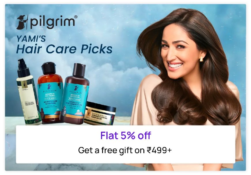 Flat 5% off + Free Gift on Rs. 499+ on Pilgrim products