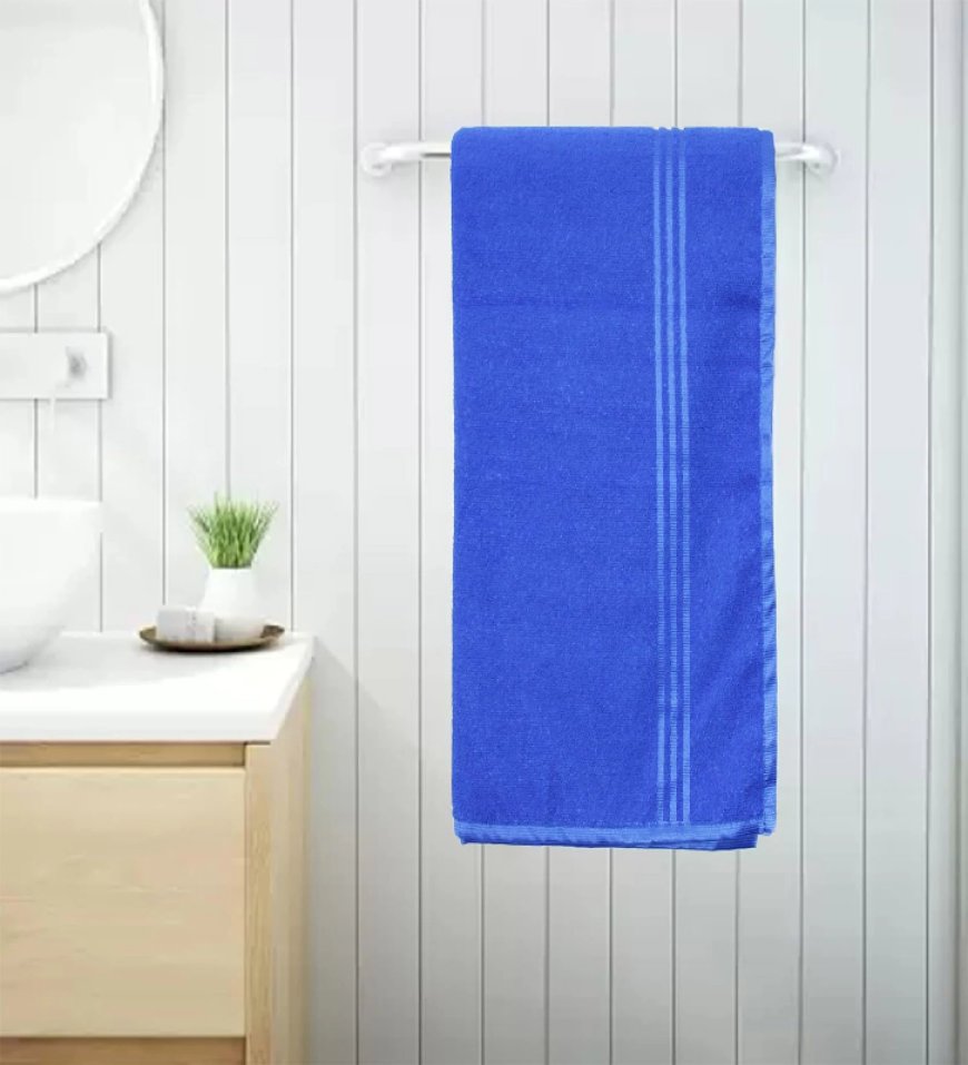 Blue Microfiber Solid 275 GSM Bath Towel At just Rs. 159 [MRP 599]