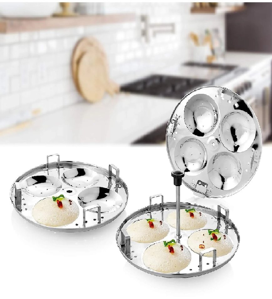 Kyra Stainless Steel Silver Idli Molds (Set of 3) At just Rs. 179 [MRP 539]