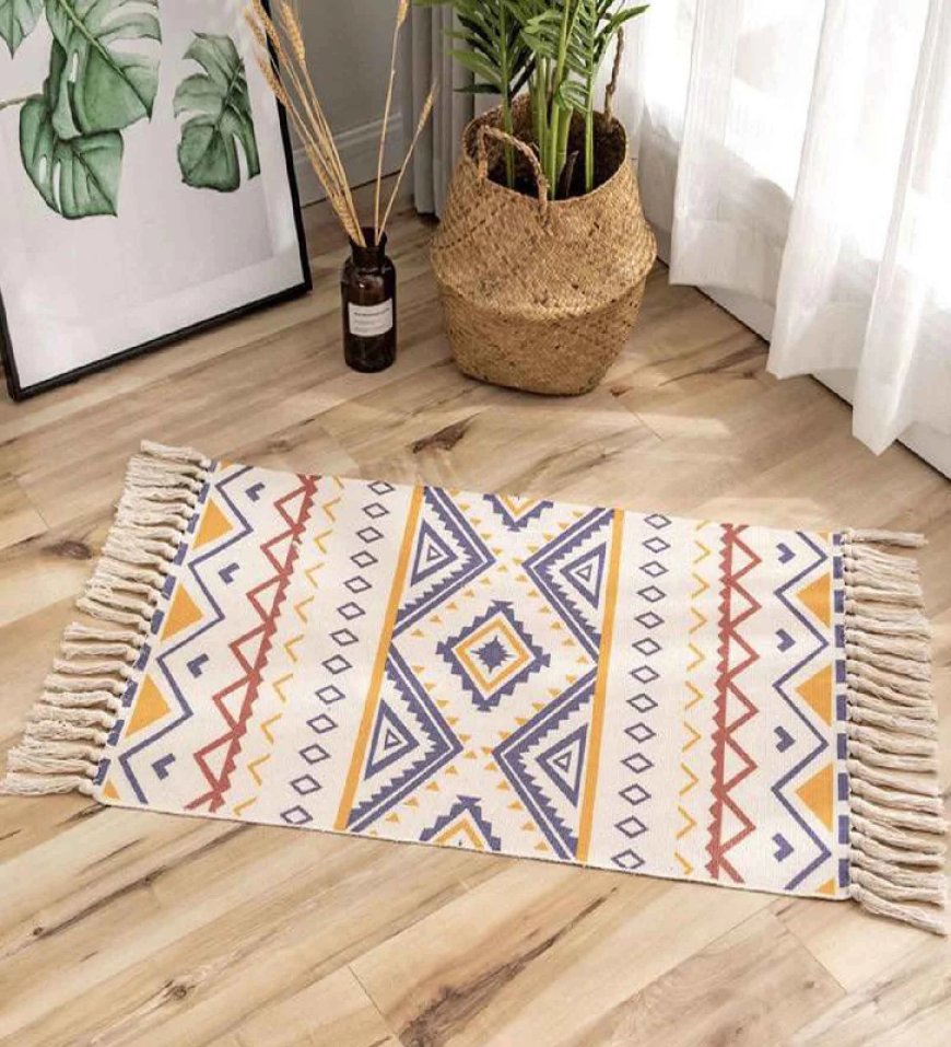 Multicolor Geometric Cotton 34x21 Inch Max Absorbant Door Mat At just Rs. 149 [MRP 709]