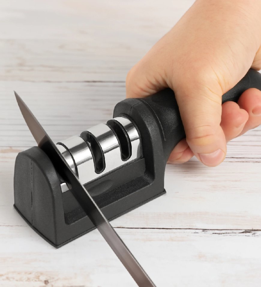 Black Plastic 3 Stage Kitchen Knife Sharpener At just Rs. 129 [MRP 399]